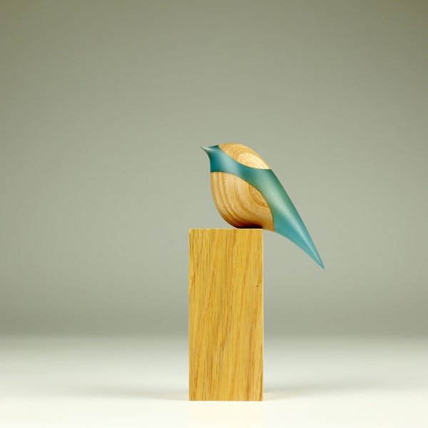 Duo d'oiseaux, Art du bois, Résine époxy, Sculpture, Art, Sculpture sur bois, Sculpture sur bois, Décoration en bois, Fait main, Oiseau en bois, Myketka Yurii