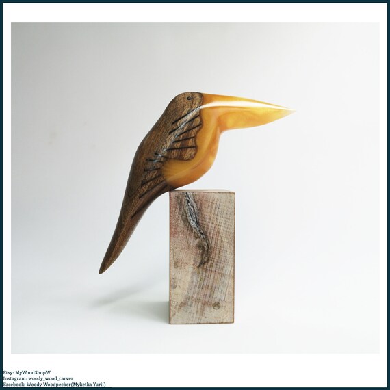 Unique love birds Sculpture Hand made Wood sculpture Wood art Art Wooden decoration Wood carving For her Wood art Epoxy resin