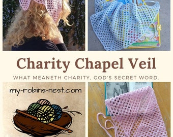 Charity Chapel Veil  -  A veil for young girls to wear to Mass. A beautiful Catholic headcovering.