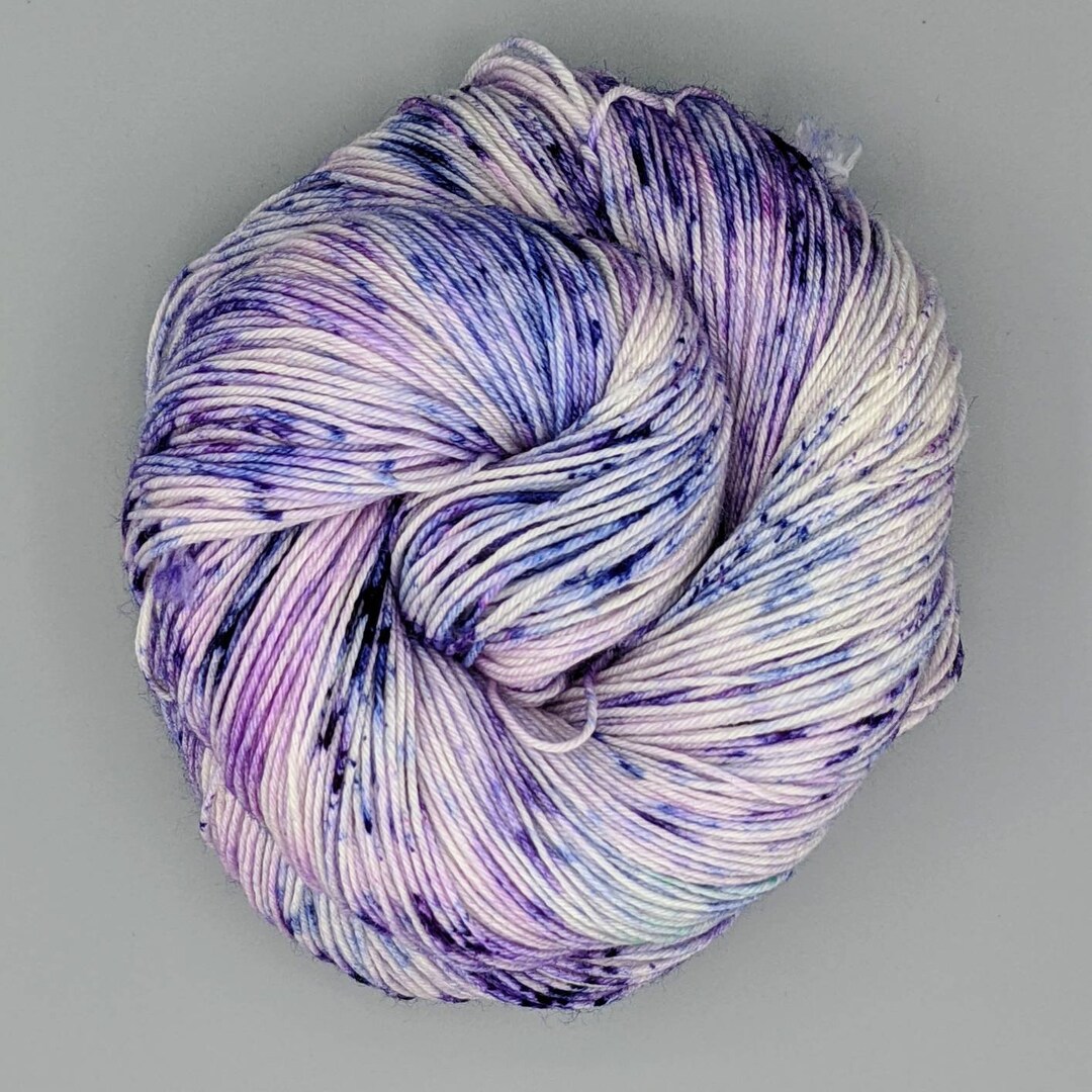 Hand Dyed Yarn Purple Rain Speckled Yarn Preorder Etsy