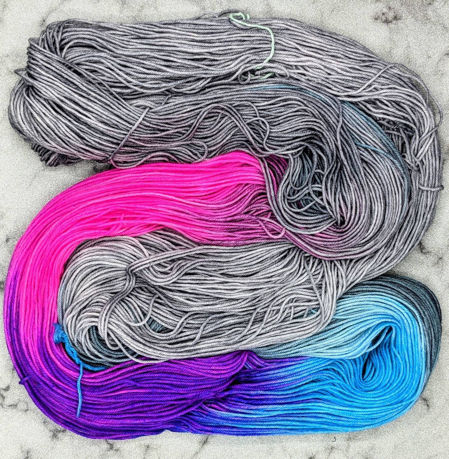 Hand Dyed Yarn Bi Pride in a Storm. A Neon Bi Pride Flag - Etsy