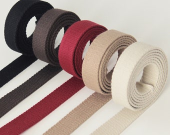 20mm Cotton Webbing, Bag Strap Replacement, Sewing Fabric Strap Trimming for Tote Bag Purse Handbag Dog Collar (Thick & Strong)