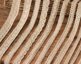 Cotton Lace Trim, Beige Crochet Lace Trim, Gift Wrapping, Doll Lace, Sewing Craft Supplies (8 Style)