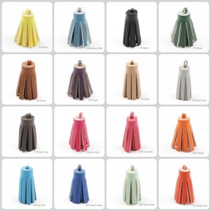 Leather Tassel for Bag Purse Keychain DIY Project, Handbag Charm Accessories, PU Leather Home Decor, Tote Bag Tassel Supply (23 Color 45mm)