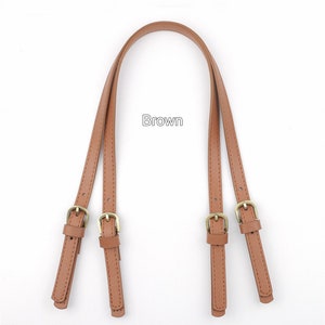 Bag Handles with Buckles, PU Leather Adjustable Strap for Handbag, Purse Handle Replacement, Tote Bag Hardware Accessories 65-71cm image 5