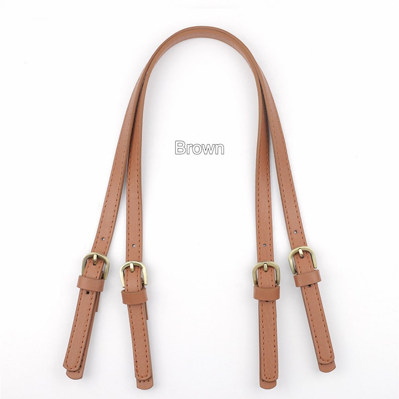 Bag Handles with Buckles, PU Leather Adjustable Strap for Handbag, Purse Handle Replacement, Tote Bag Hardware Accessories 65-71cm image 5