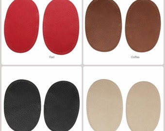 Parches para coderas de chaqueta, parches precortados para coser, refuerzos para coderas de suéter, parches ovalados de cuero sintético para rodillas, parches para reparar.