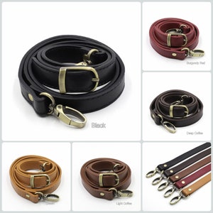 Langer Taschengurt, Crossbody-Taschengurt Vieles Zubehör, Verstellbarer Geldbörsengurt aus PU-Leder mit Bronzehaken und Schnalle, Vintage-Crossbody-Taschengurt
