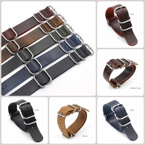 Cinturino Orologio Uomo Vera Pelle Cinturino Con Barre - Foto 7