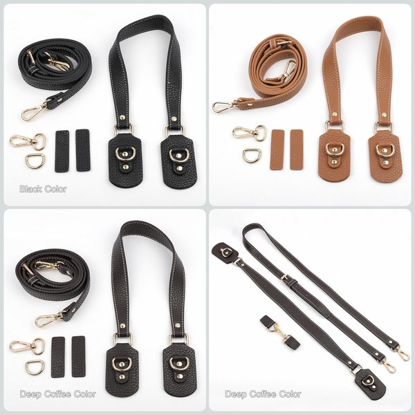 DIY Bag Making Supplies, PU Leather Adjustable Bag Strap and Buckle, DIY Bag Strap Kits for Crafting Your Project, Black/ Brown/Coffee Color