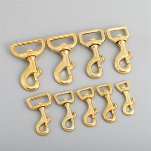 Strong & Thick Swivel Clasp, Raw Brass Swivel Hook/ Clip Clasp / Bolt Snap/ Leash Hook/ Leather Bag Strap Handle Lobster/Dog Collar Fastener