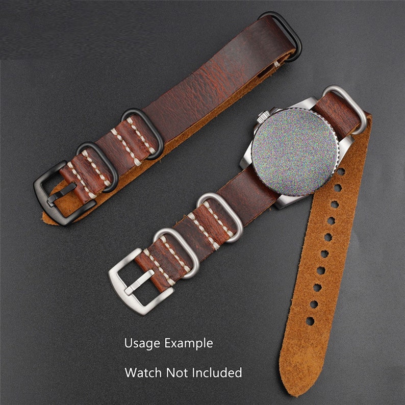 Genuine Leather Watches Strap Band Replacement with Pin Buckle 20mm 22mm 24mm Blue Brown Coffee Color image 5