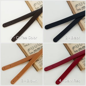 Par de asas de bolso de cuero genuino, material de correa de bolso de piel de vaca de 2 capas, reemplazo de asa de correa de bolso de hombro (incluidos remaches)
