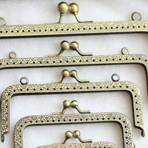 Hypoallergenic Coin Purse Frame, Retro Bronze Tone Rectangle Metal Purse Frame,Sew on Coin Bag Purse Pouch Bag Clutch Frame Hardware6 Size image 2