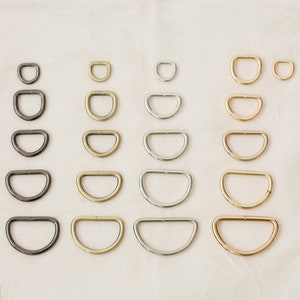 Anello a D spesso e resistente per cinghie, borse, cinture, pelletteria, anello a D per cinture e guinzagli per cani, forniture per ferramenta in metallo fai da te (0,5"-1,5")