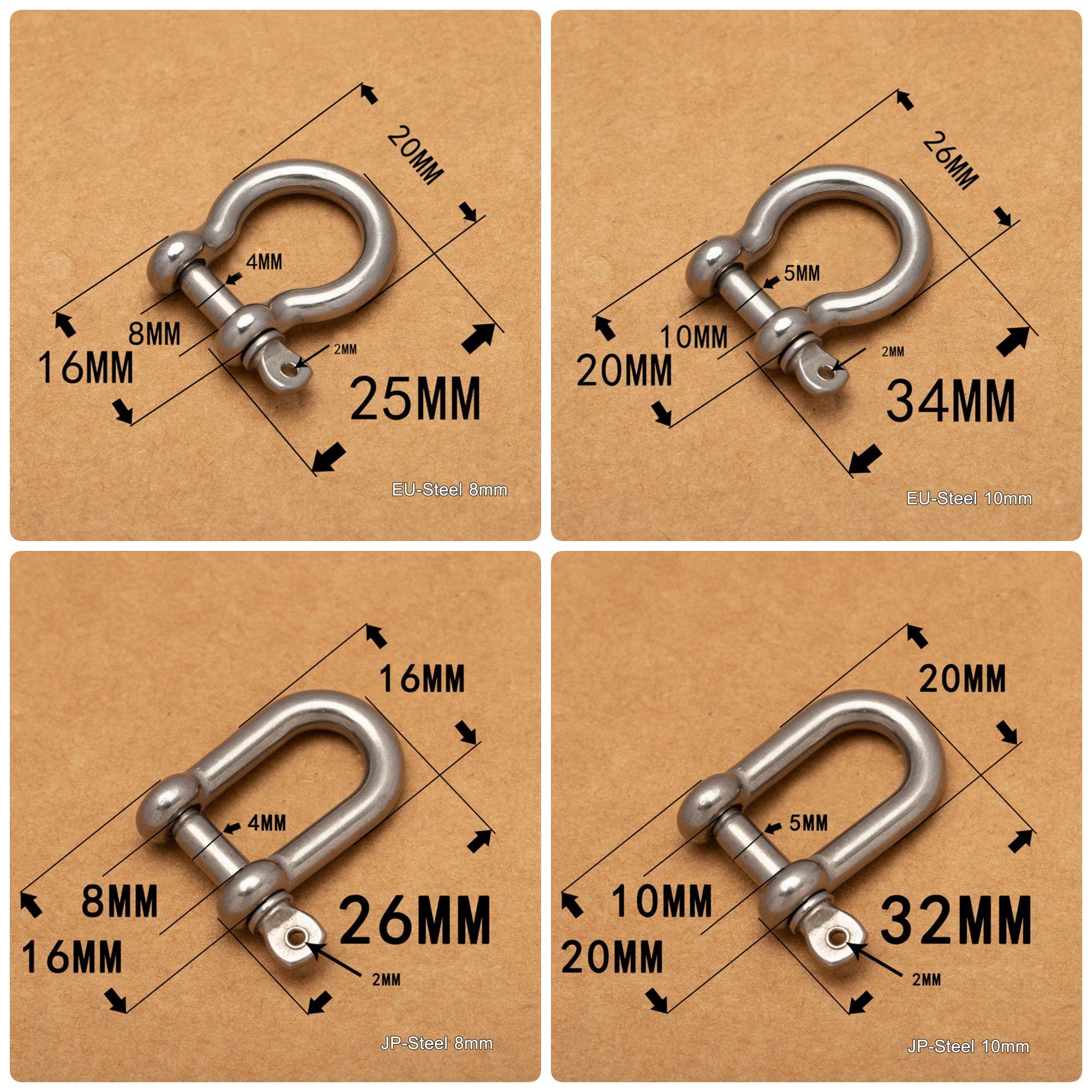 Shackle Rod Brass Anchor Shackle, Screw Clasp Lock,horseshoe D Ring,solid Brass U ...