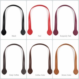Crochet Bag Handle, Braided Bag Handle Supplies, PU Leather Handles with Holes for Knitting Bag,Sewing Shoulder Bag Handles Replacement 60cm