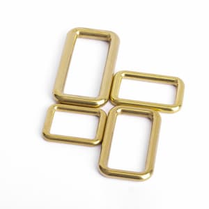 Heavy Duty Rectangle Ring, Solid Brass Seamless Metal One Loop Slide ...