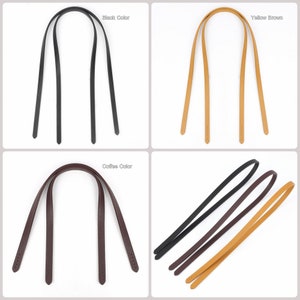 Knitting Bag Handles with holes, Sewing Bag Handle, Thin Handles for Baskets and Shoppers, PU Leather Purse Handle Replacement (70cm)