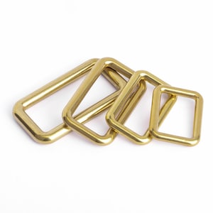 Heavy Duty Rectangle Ring, Solid Brass Seamless Metal One Loop Slide ...
