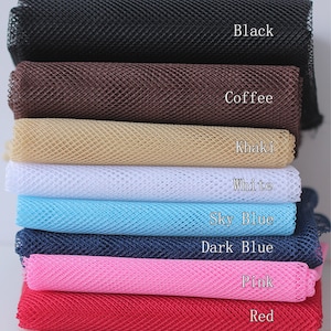 Mesh-Gewebe, einfarbig, leicht, Fischnetz-Gewebe für Mützen, Taschen, Möbel, Stühle (8 Farben)