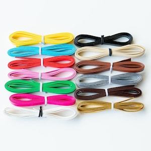 3mm 5mm Doll Clothes Belt Making, PU Leather Shoulder Straps, Faux Leather Cord, BJD Doll Sewing Craft Supplies (13 Colors Tiny Belt)