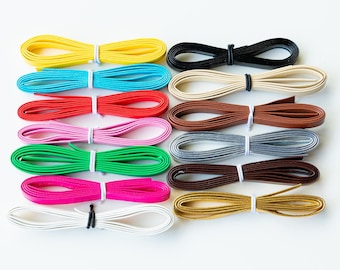 3mm 5mm Doll Clothes Belt Making, PU Leather Shoulder Straps, Faux Leather Cord, BJD Doll Sewing Craft Supplies (13 Colors Tiny Belt)