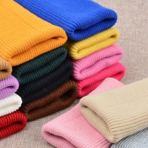 Knit Rib Fabric - Ribbed Knit Fabric for Cuffing, Stretch Trimming Ribbing Material for Sewing (20 Colors for Child)
