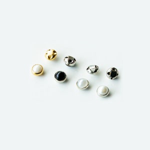 Tiny Doll Buttons, Micro Mini Pearl Metal Button for Doll Clothing/ Dress/ Craft Making, Perfect for BJD Sewing Projects (4mm/ 5mm)