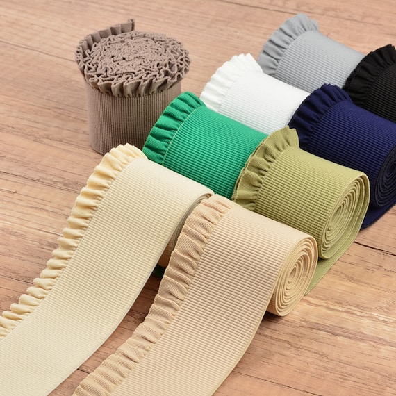 55-60mm Elastic Band - Thick Waistband Trim - High Elasticity Soft Gummiband Romantic Pleated Belt - Garment Accessories
