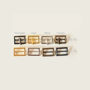 Puppen Gürtelschnallen mit Pin, innere 10mm Rechteck Mini Metallschnalle, Tri Glide Slider verstellbarer Riemenverschluss, Puppenkleidung / Taschen Nähzubehör