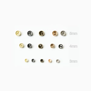 Tiny Round Metal Buttons, Micro Mini Doll Clothes Buttons with 2 Holes, Perfect for BJD Sewing Craft Projects (3/4/5/6/7mm)