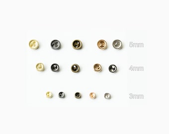 Tiny Round Metal Buttons, Micro Mini Doll Clothes Buttons with 2 Holes, Perfect for BJD Sewing Craft Projects (3/4/5/6/7mm)