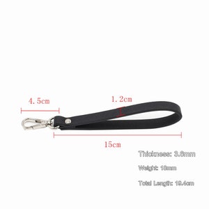 Mini Clutch Bag Handle, PU Leather Wrist Handle Replacement, Short Strap Handle for Bag Purse Coin Clutch Tote Handbag 19cm zdjęcie 2