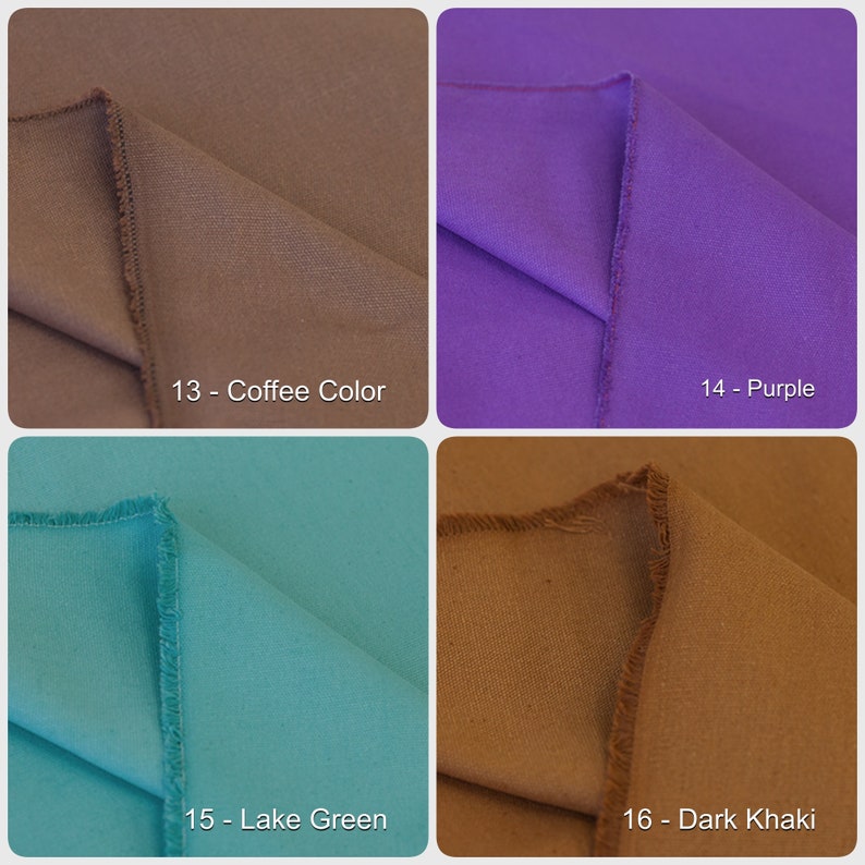 Toile, 100 % coton épais et solide, tissu pour canapé, tissu d'ameublement, tissu pour sacs/rideaux/pantalons/sacs fourre-tout 20 couleurs image 5