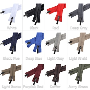 2-way Molded Zipper #5, Strong & Sturdy Zipper for Winter Coat/ Jacket/ Sweater, Two-way Teeth Separating Zippers (31.5-59&quot;)