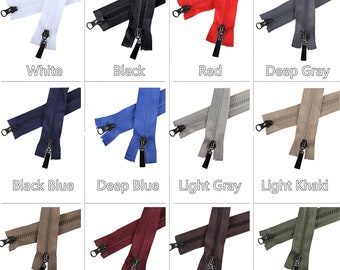 2-way Molded Zipper #5, Strong & Sturdy Zipper for Winter Coat/ Jacket/ Sweater, Two-way Teeth Separating Zippers (31.5-59")