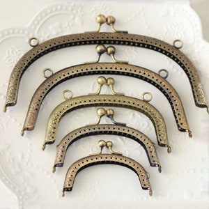 Benodigdheden koppelingsframe, gebogen portemonneeframe, retro naaiframe portemonnee-tasje, bronzen metalen portemonnee accessoires hardware (8,5/10,5//12,5/16,5/20 cm)