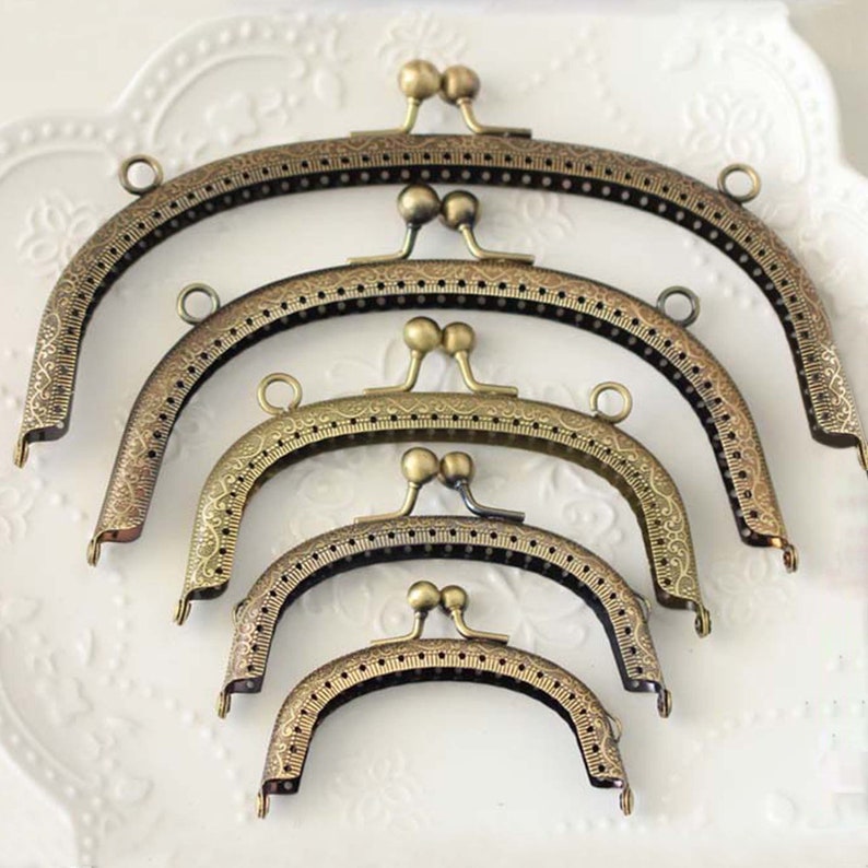 Clutch Frame Supplies, Curved Purse Frame, Retro Sewing Clutch Purse Frame, Bronze Metal Purse Accessories Hardware(8.5/10.5/12.5/16.5/20cm) image 1