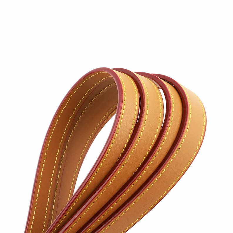 Good Quality Genuine Leather Bag Strap,2 Layer Adjustable Toe Bag Handle Strap with Gold Buckle and Hook,Long Strap Replacement image 5