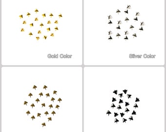 Miniature Doll Claw Studs Supplies, 5mm Triangle Rivet Stud Accessory for BJD Dress/ Coat/ Shoes/ Clothes/ Garments Sewing, 4 Colors