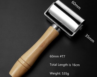 Leather Roller, Flatten Leather Tool width Roller, Leather Glue Edge Laminating Roller, 45# Stainless Steel Tools For Leather Craft(25/60mm)