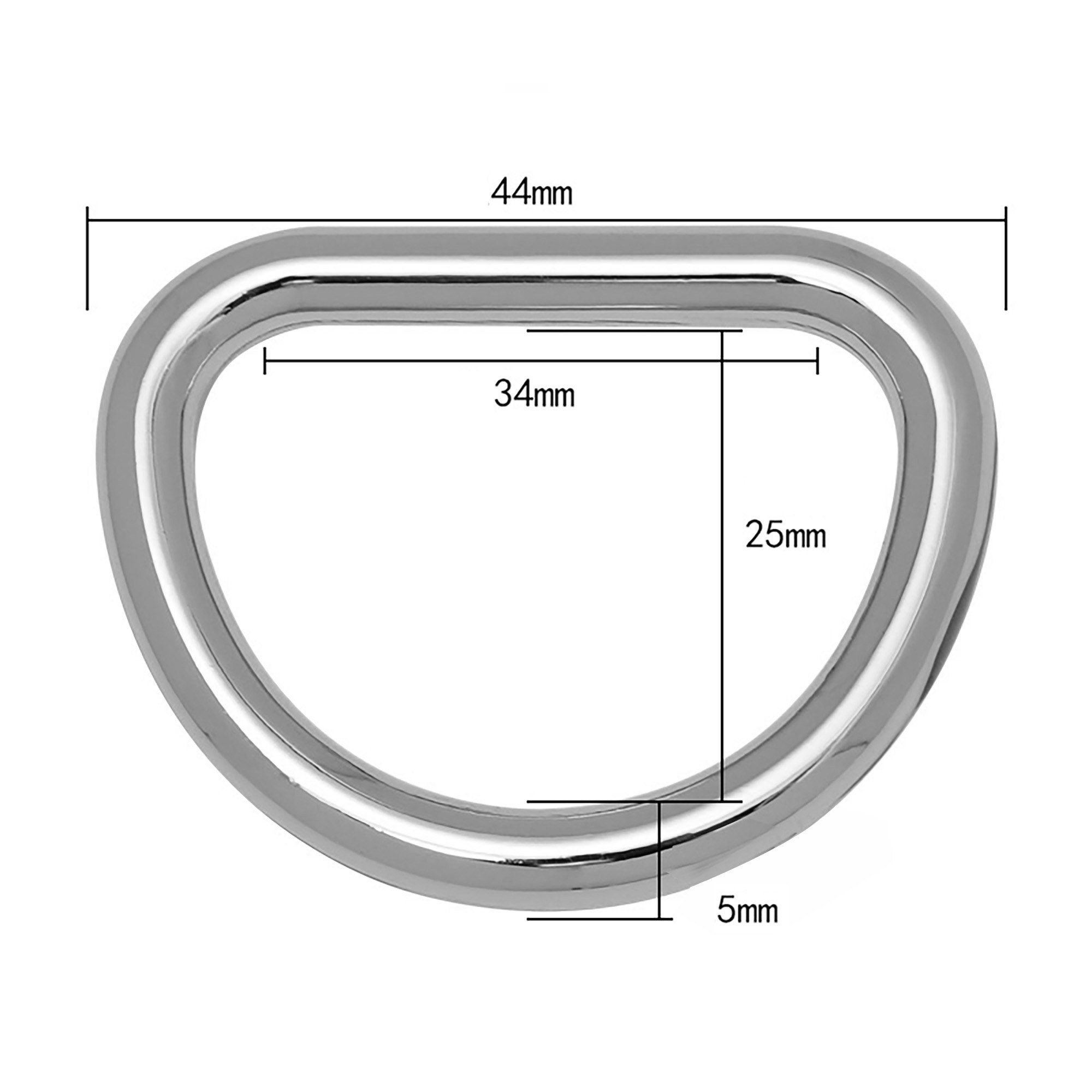 Seamless D Rings for Strap Bag Purse Belt Leather Craft, Metal D Ring ...