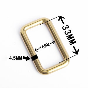Heavy Duty Rectangle Ring, Solid Brass Seamless Metal One Loop Slide ...