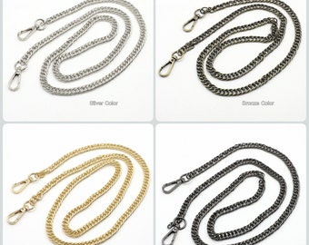 Cadena para bolso, correa metálica para bolso cruzado con ganchos, cadena de repuesto para asa de bolso, cadena para bolso de hombro, accesorios para bolsos tote