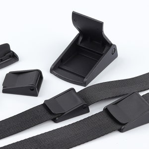 カムベルトバックル - プラスチック製ブラックトグルクリップロックレバーアジャスター - バックパック、ペット用首輪、アウトドアバッグ、ハードウェア、DIY縫製プロジェクトに最適