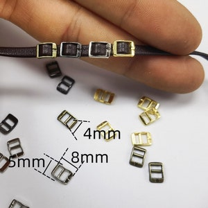 Metal Pin Buckles, Micro Tiny Square Fastener for BJD Doll Clothes/ Leather/ DIY Craft Strap Belt Adjuster Buckle Replacement (Inner 4mm)