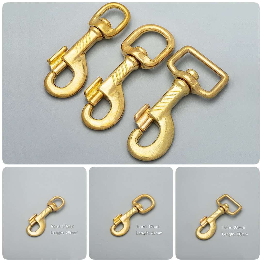 Heavy Duty Swivel Bolt Trigger Spring Hooks, Solid Brass Snap Purse