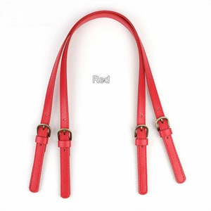 Bag Handles with Buckles, PU Leather Adjustable Strap for Handbag, Purse Handle Replacement, Tote Bag Hardware Accessories 65-71cm image 9