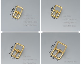 Hebillas de bolso de cinturón de latón macizo para artesanía en cuero, hebilla de ajuste de correa de cuero/zapatos, accesorio de hardware de hebilla de pasador de metal (interior 13/17/21/26 mm)